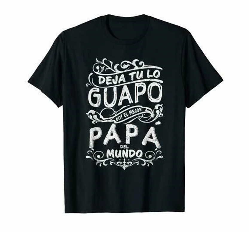 Черные мужские Camiseta De Hombre лучший Papa и I Love Del Mundo Para Dia Padre нам хлопковый свитшот