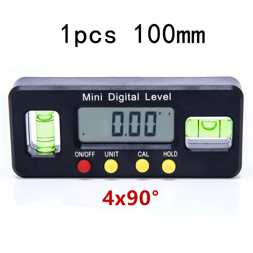 

1 шт. черный 4*90 ° Магнитный Цифровой Инклинометр уровень транспортир угломер 360 ° угломер Столярный инструмент транспортир