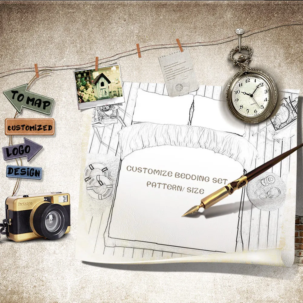 Комплект постельного белья пододеяльник 3 шт. индивидуальная 3D цифровая печать