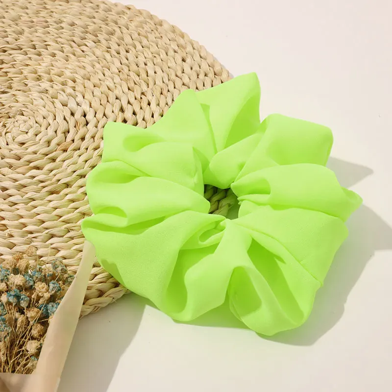 

Oversized Scrunchies For Women Solid Chiffon Hair Scrunchie Hair Rubber Bands Elastic Hair Ties Accessories Ponytail Holder