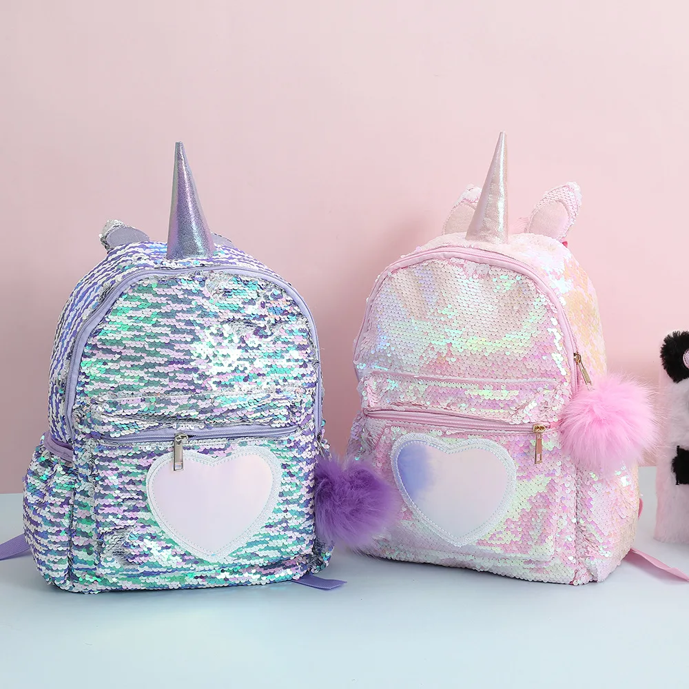 Girls Unicorn Sequins Backpack School Bags Kids Mini Backpack Women Backpacks Cute Shoulder Back Pack Girl Mochila Escolar Mujer