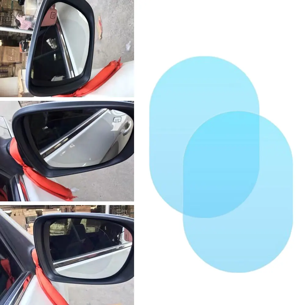 

4Pcs Soft Anti Fog Film Car Rear Mirror Protective Film Window Clear Rainproof Rear View Mirror Protective Anti-glare Clear Film