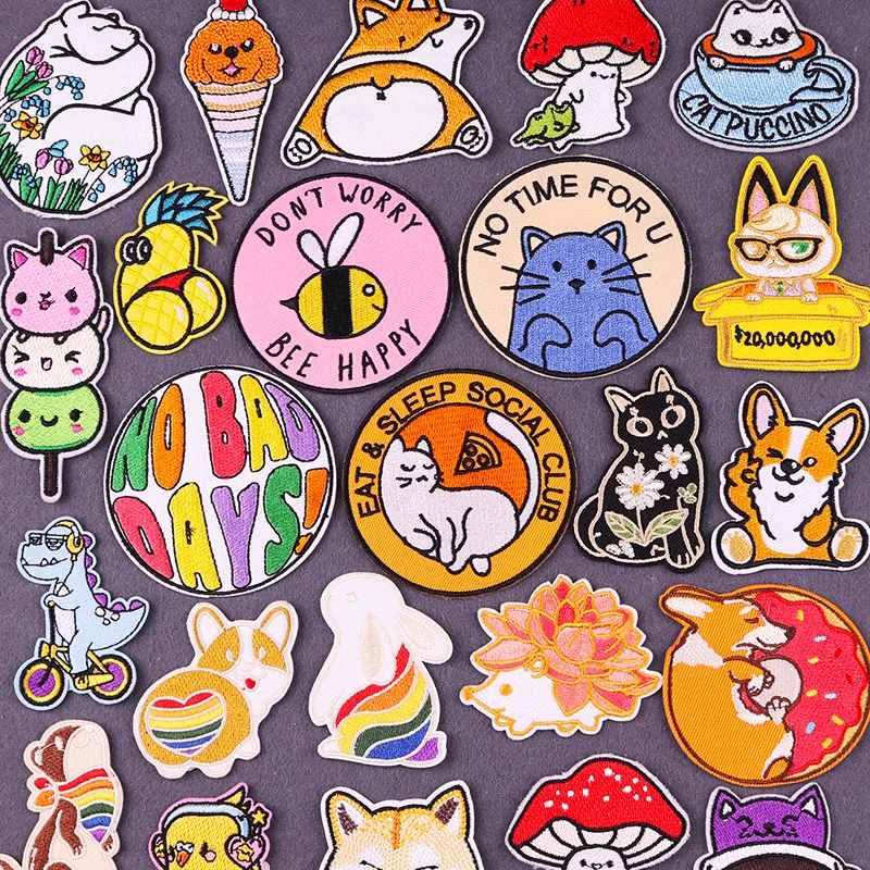 

Hippie Animal Embroidered Patches For Clothing Children Patches For Clothes Cartoon Strike Iron On Patches Sewing Accessories