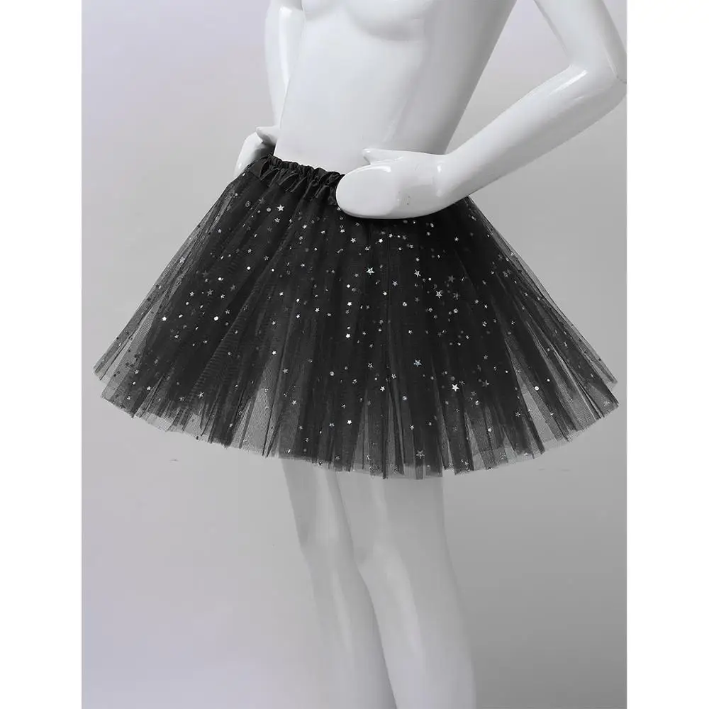 Балетная юбка с блестками и блестящими звездами Одежда для танцев девочек