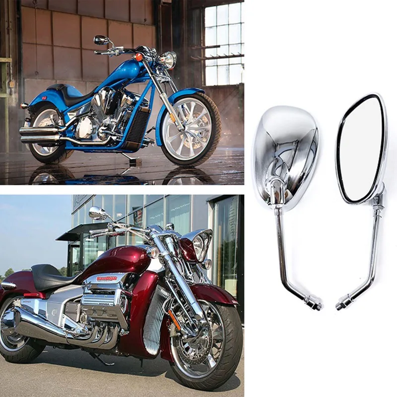 

Pair Universal 10mm Motorcycle Rearview Mirrors Aluminum Clear Glass Mirror For Honda Shadow Ace Spirit Magna VT750 VT1100 VF750