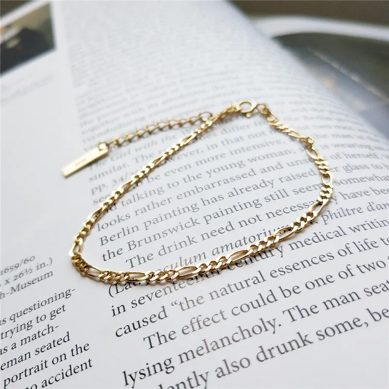 POFUNUO Real 925 Sterling Silver Women Minimalist Niche Bead Chain Bracelets Girls Fine Jewelry Delicate Exquisite Gold Bracelet | Украшения