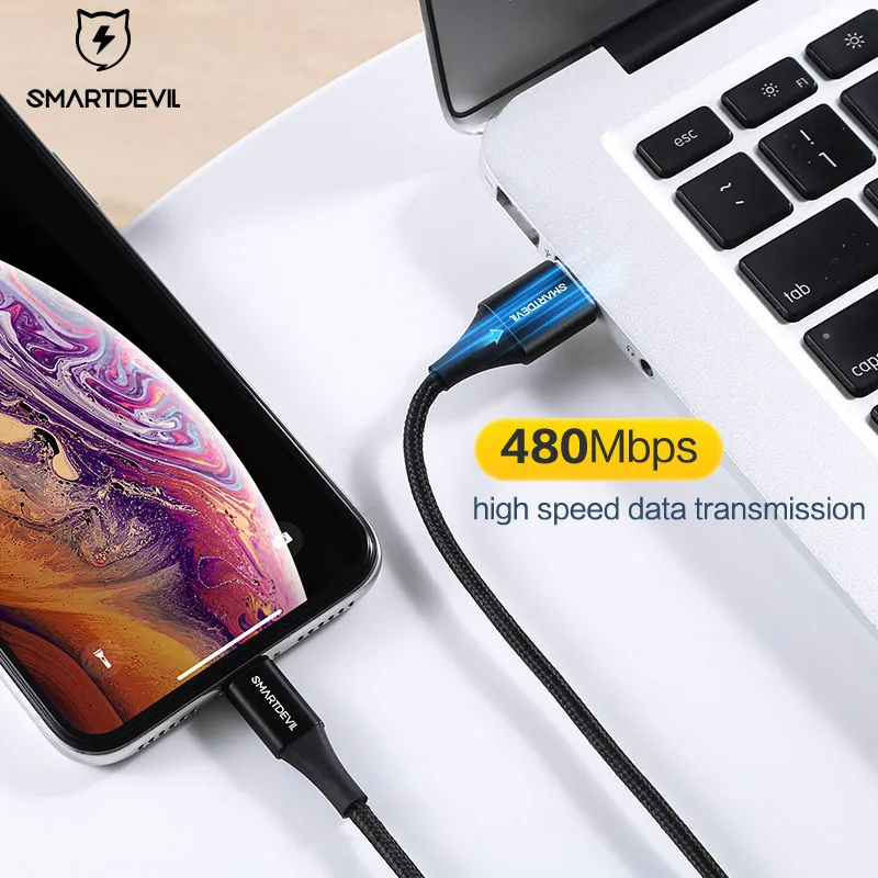 USB кабель SmartDevil MFi для iPhone SE Xs Max 7 Plus 8 быстрая зарядка Lightning передачи данных и