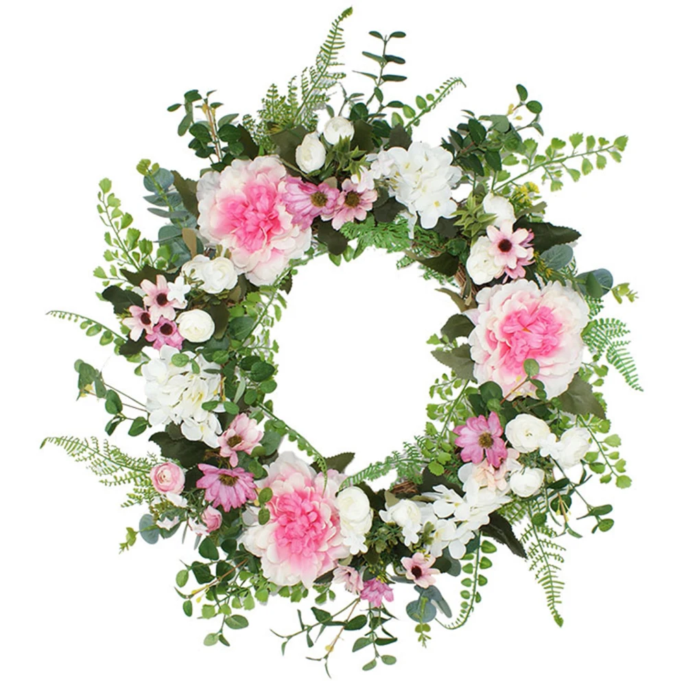 

Цветок симуляция венка с цветами, на свадьбу, венки дома внешняя Диаметр 45 см шелковая ткань 1 шт. украшения стены пластиковая Цветочная Гирл...