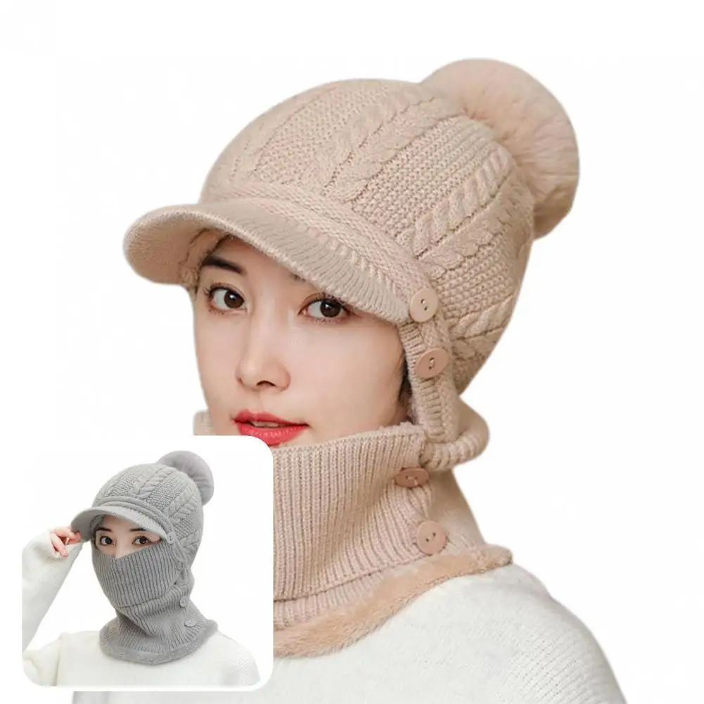 

Уютная вязаная шапка для катания на лыжах с шейным шарфом вязаная шапка универсальная эластичная