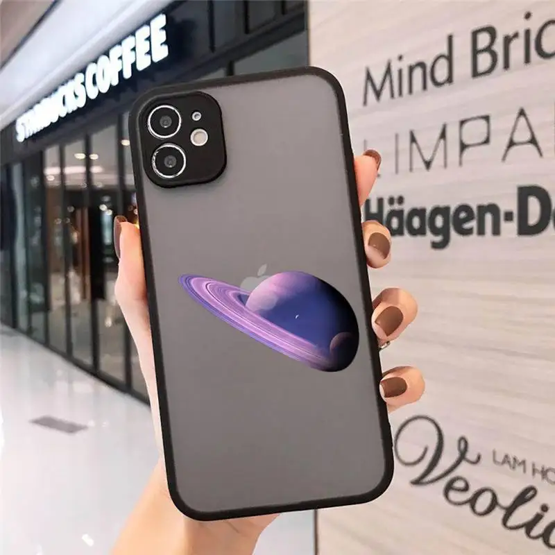 

ins personality moon astronaut Phone Case Matte Transparent for iPhone 7 8 11 12 s mini pro X XS XR MAX Plus mobile bags