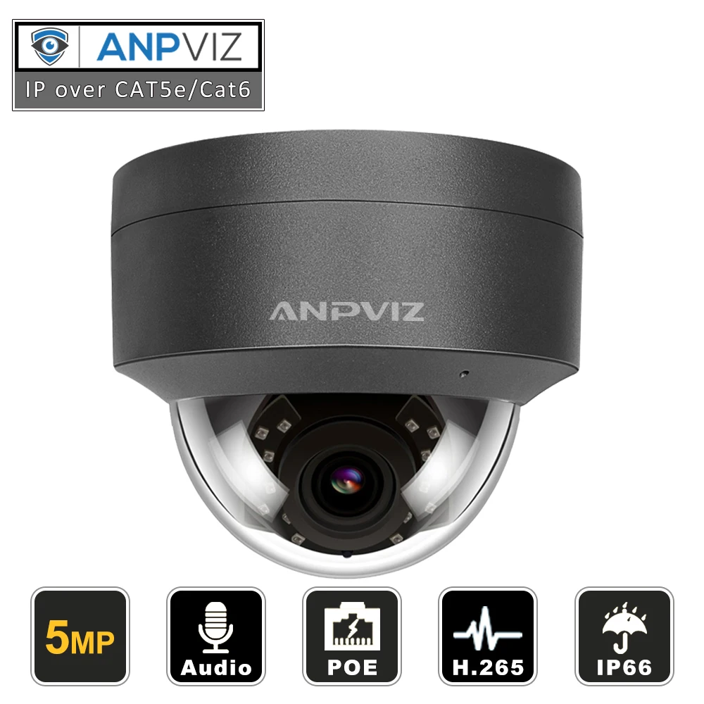 Ip камера POE H.265 совместимая Hikvison 5MP IP для внутреннего и наружного наблюдения