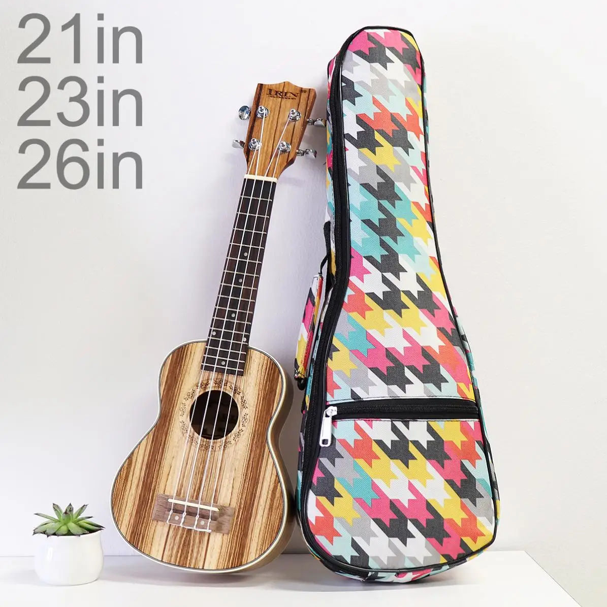 Ukulele Bag 21 / 23 / 26 Inch Colorful Portable  10mm Sponge Soft Case Gig Ukulele Mini Guitar Waterproof Backpack