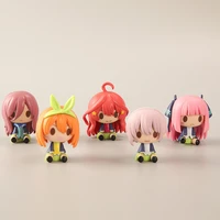 4 5cm 5pcslot q version japanese anime the quintessential quintuplets action figure toys cartoon nakano nino pvc model toy gift