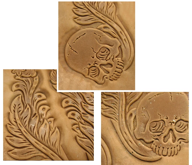 Инструменты для ручной работы с кожей череп династии Тан цветочный дизайн