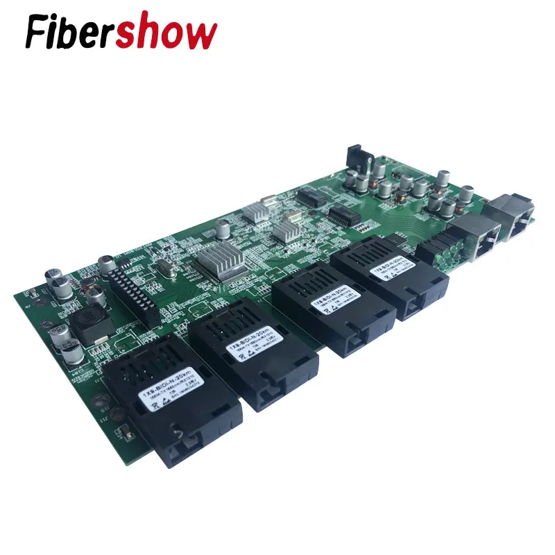 Гигабитный коммутатор Ethernet оптоволоконный оптический промышленного класса 4*155 м