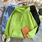 Женская толстовка с капюшоном на осень и зиму, модное свободное корейское пальто с вышивкой для студентов