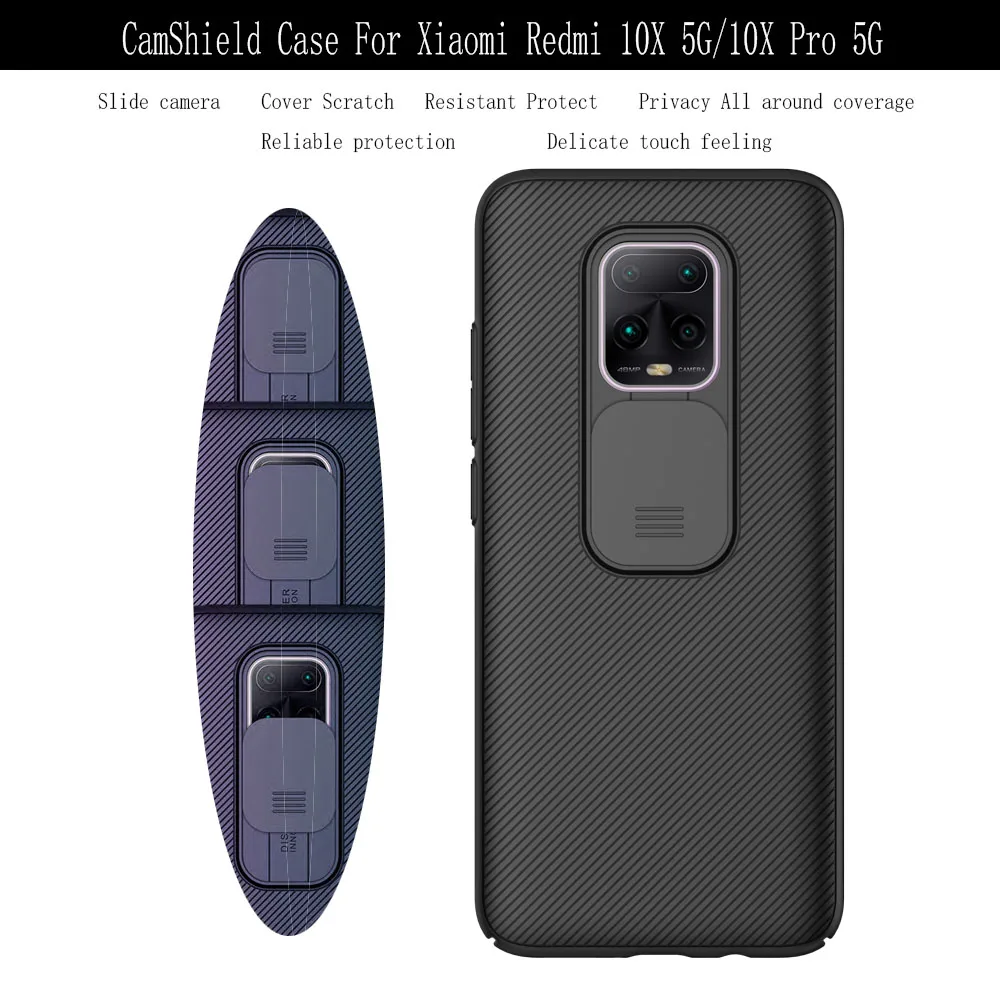 Для Xiaomi redmi 10X 5G чехол Pro корпус Nillkin CamShield слайд защитая крышка чехол|Бамперы| |