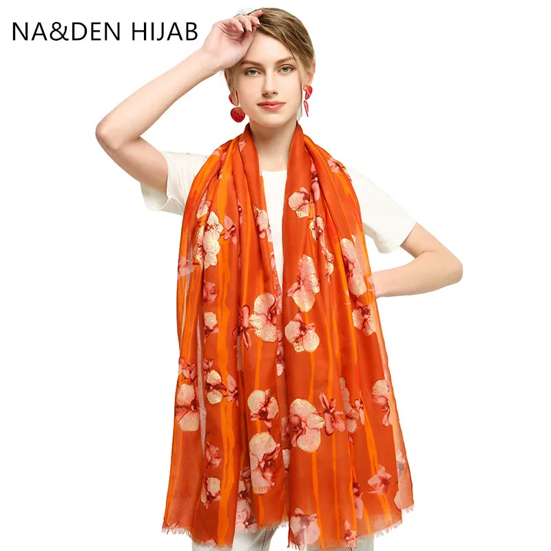 

Viscose Flower printing scarves Long muffler Hi-Q ladies wraps Winter scarf Islamic bandana Solid shalws Muslim hijab 10pcs/lot