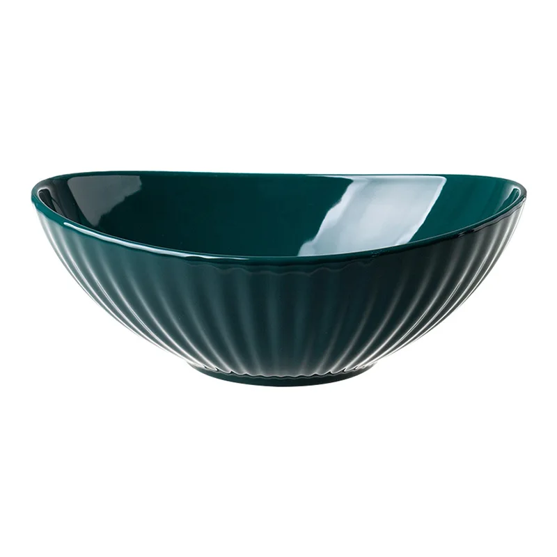 

Nordic household creative bright spiral ceramic underglaze color salad bowl commercial noodle bowl
