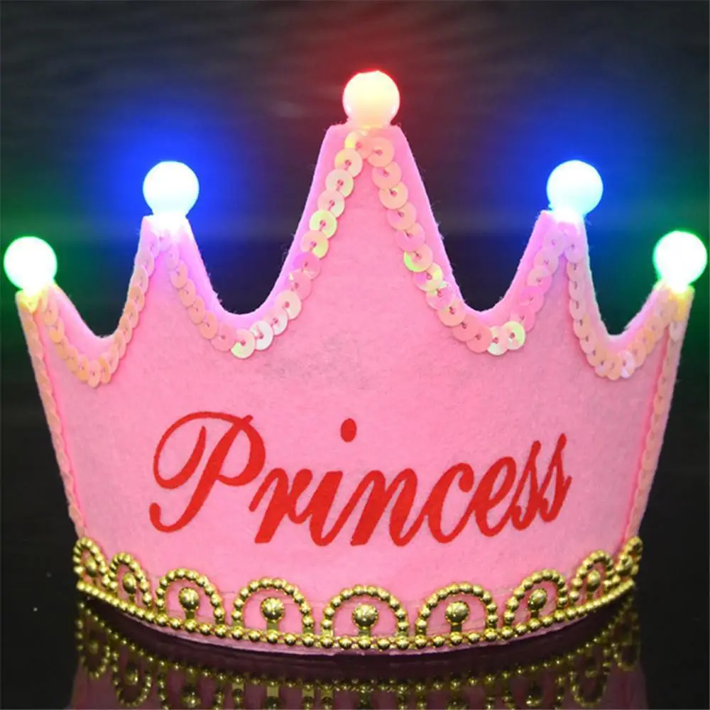 Король принцессы со светодиодсветильник бумажная корона на день рождения шапки
