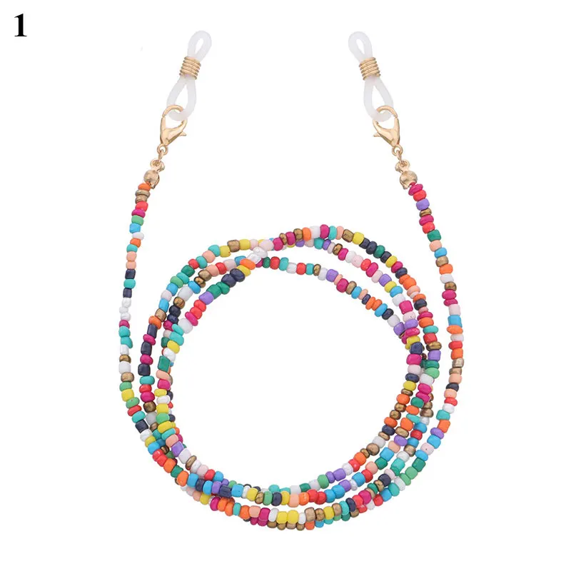

Bohemian Colored Mask Strap Beaded Glasses Chains Women Face Mask Lanyard Anti Slip Women's Neck Chain For Eyeglass Sunglasses