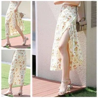 50 dropshippingsoft wrap skirts quick drying flower print women skirt for holiday