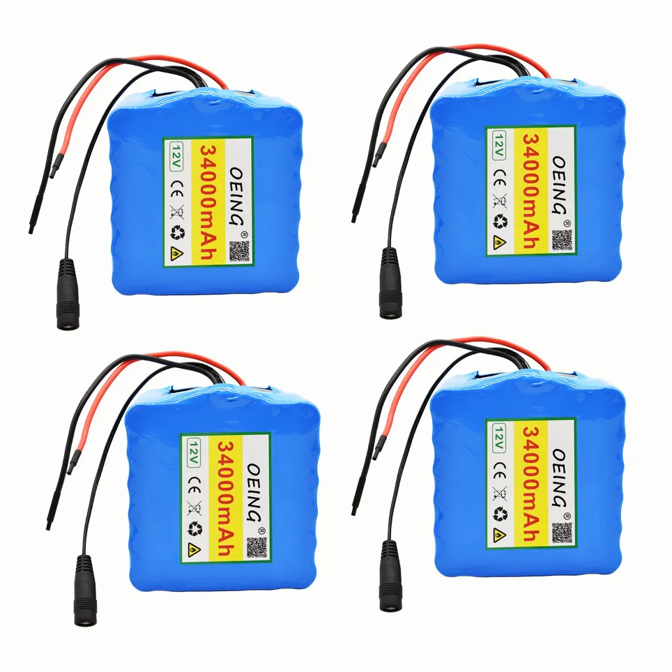 

2021 12V 34Ah 3S12P 11.1V 12.6V Lithium Battery Pack for Inverter Xenon Lamp Solar Street Light Sightseeing Car Etc + charger
