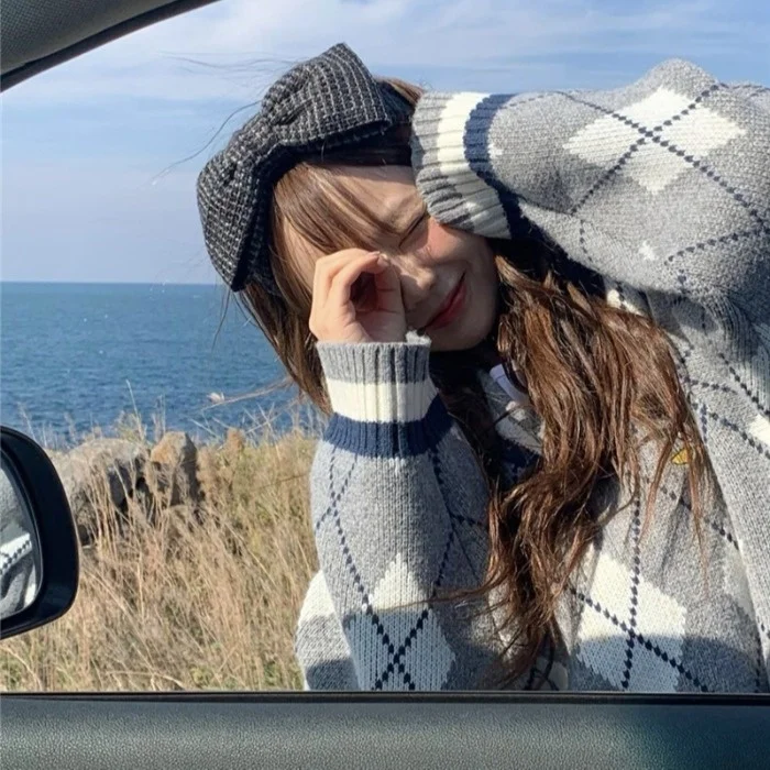 

Женский сетчатый пуловер с длинным рукавом, Новинка осени 2021, Молодежный Свободный пуловер в корейском ретро-стиле в западном стиле, LookingNuyoah