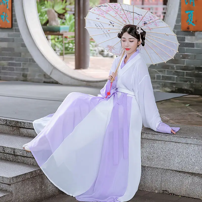 Chinese Folk Dance Hanfu Dress 3 Piece Sets Women Retro Tang Dynasty Princess Cosplay Ancient Traditional Stage Wear Fairy |