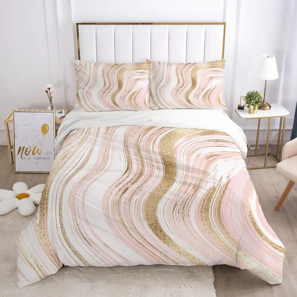 

3D Marbling Custom Duvet Cover Set Bedding Sets Quilt Covers Pillow Cases Full Double Single King Queen Size Design Bedclothes