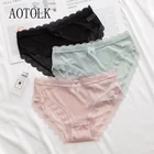 Трусы женские кружевные с заниженной талией, L-XL с бантом, 10 цветов