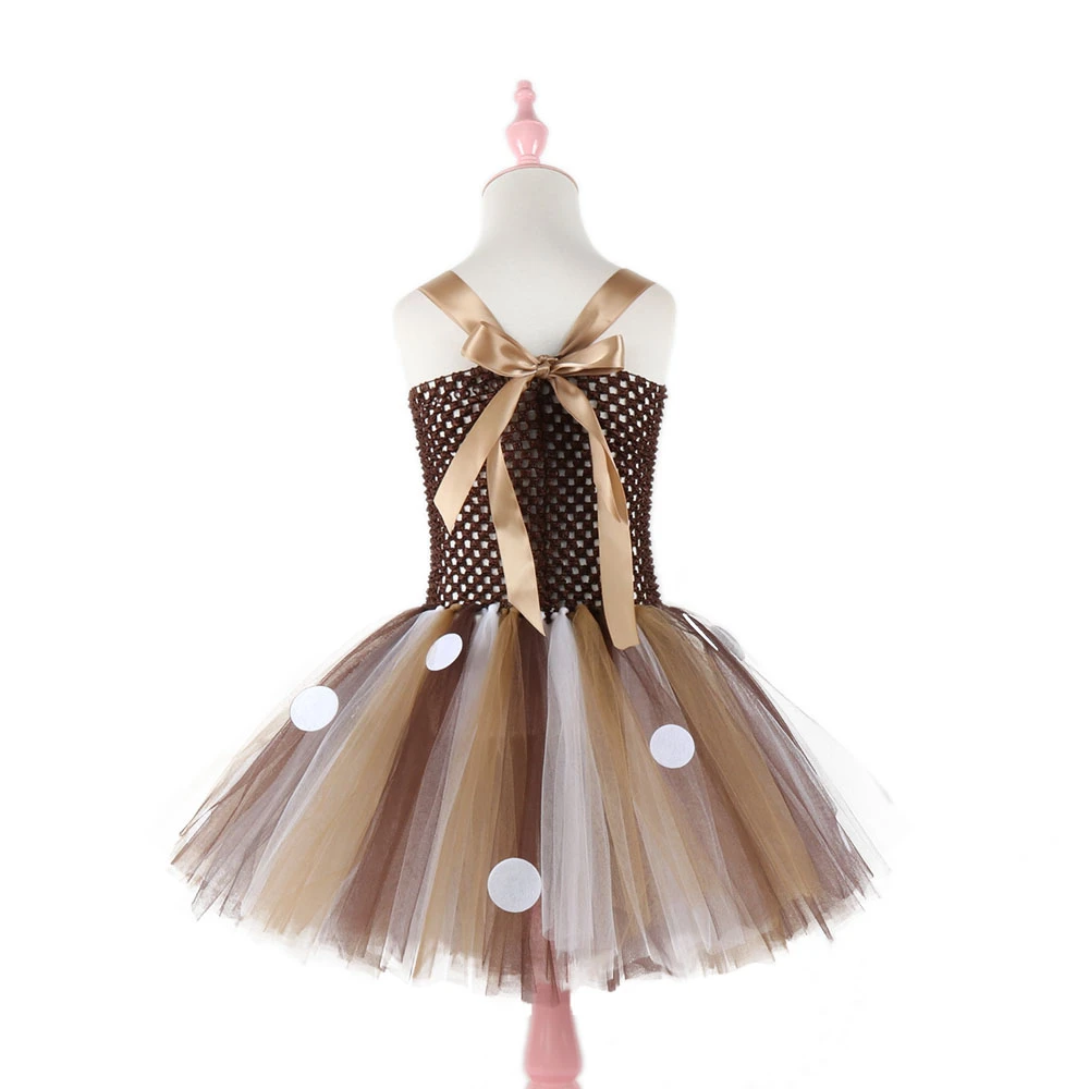 Moeble Christmas Deer Tutu Dress Baby Girls Birthday Party Dresses Purim Halloween Winter Cosplay Costume Clothes For Kids 1933