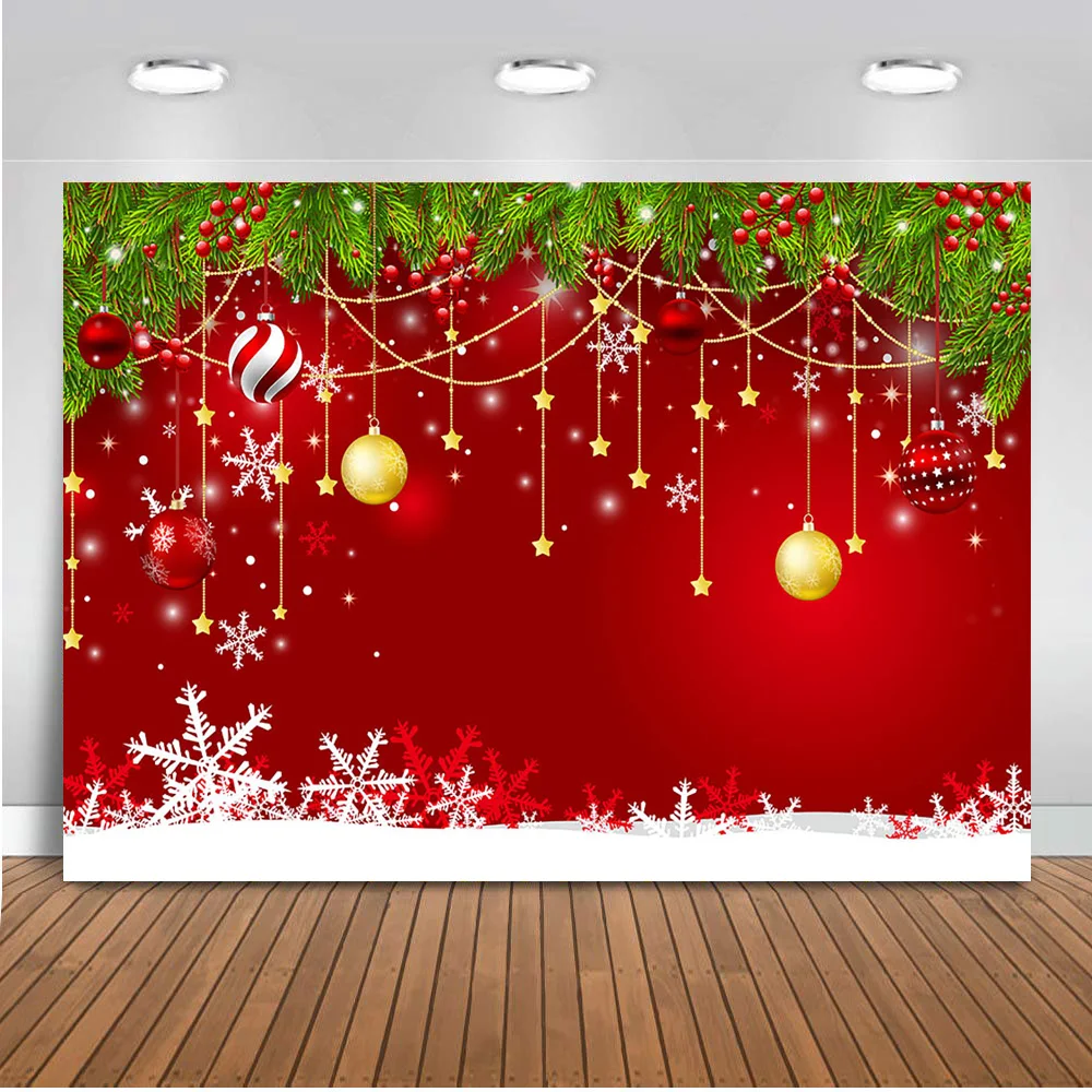 Фон для фотосъемки красный тематический фото рождественской вечеринки фон Белла