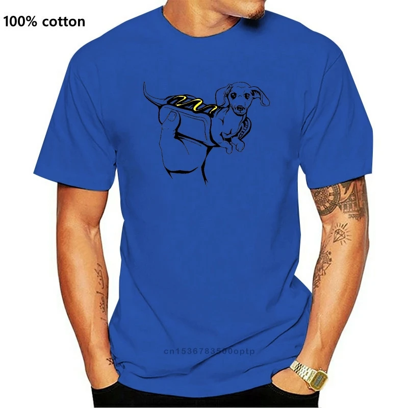New 2021 Men Summer Tops Casuals Shirts Man Cute Hot Dog Dachshund T Shirt Crew Neck Short Sleeves Custom Doge T Shirt