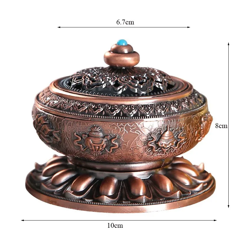 Тибетский буддизм сплав катушка благовония горелка креативный Лотос ладан палка