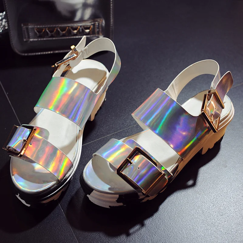 

2021 New Women's Sport Sandals Summer Soft Thick Sole Chunky Heel Breathable Ladies Slides Fashion Platform Shoes Female Sandals