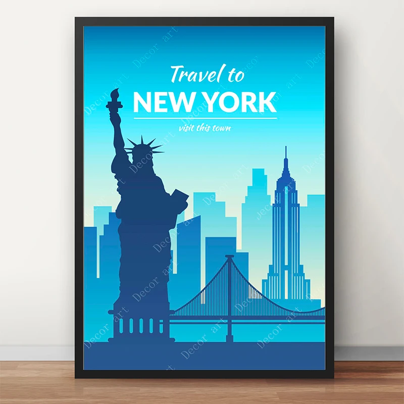 Travel to Roma Dubai London Sydney New York Canvas Paintings Vintage Wall Kraft Posters Coated Sticker Home Decoration Gift | Дом и сад