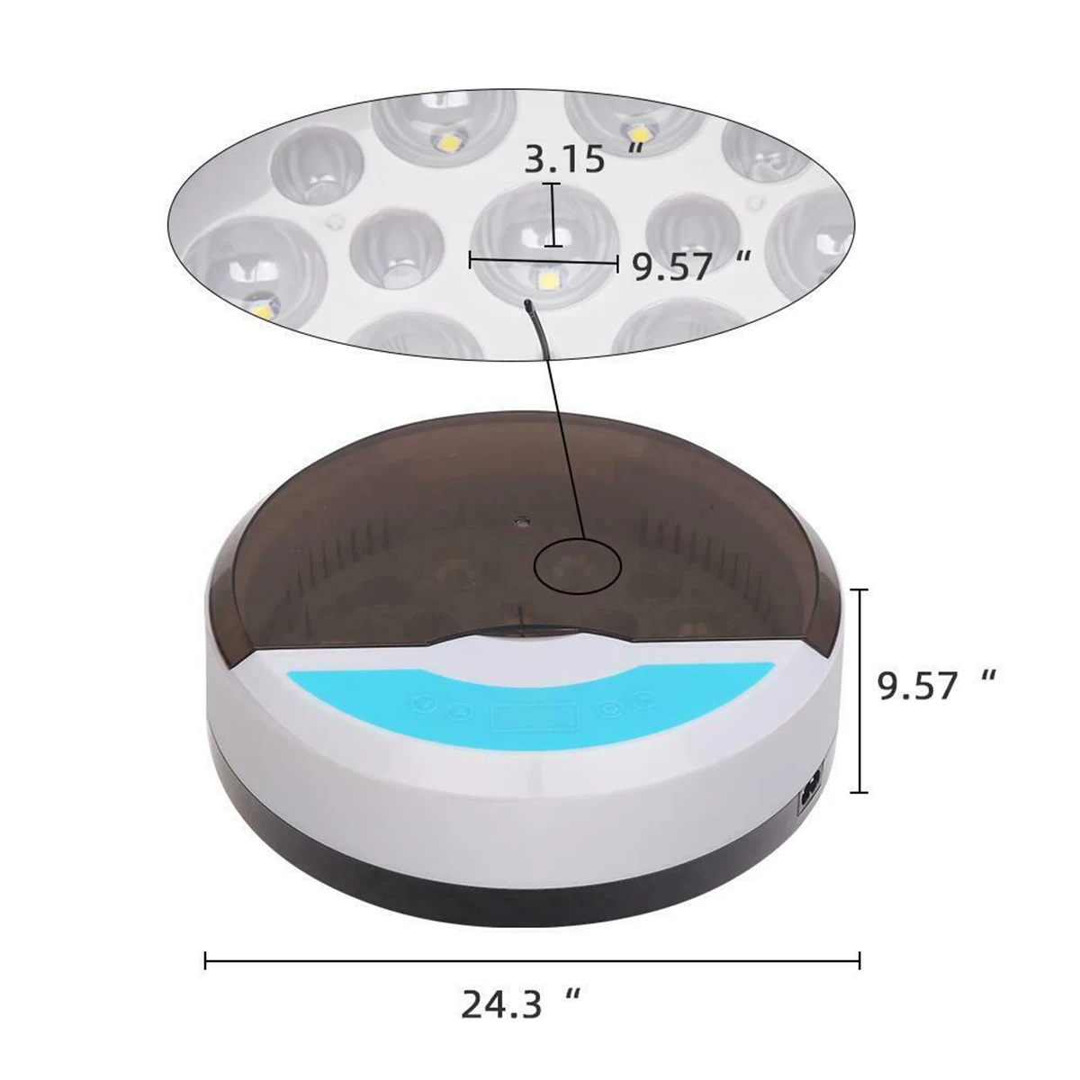 

Incubator LED Light 9 Egg Chicken Automatic Turning Temperature Home Use Hatcher