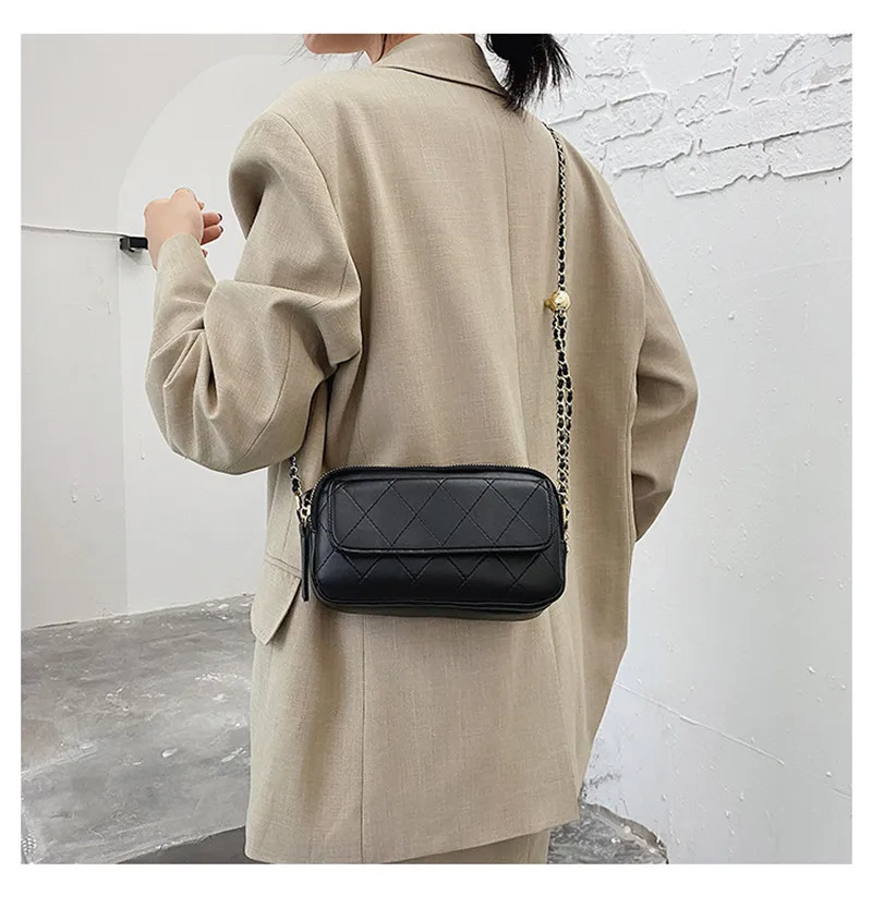 

PU Leather Crossbody Bags For Women 2020 Small Shoulder Simple Bag Female Luxury Chain Handbags and Purses Sac A Main Femme