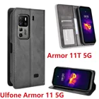 Кожаный чехол-бумажник для Ulefone Armor 11T 5G, магнитный чехол-книжка с подставкой, защитный чехол для карт 11