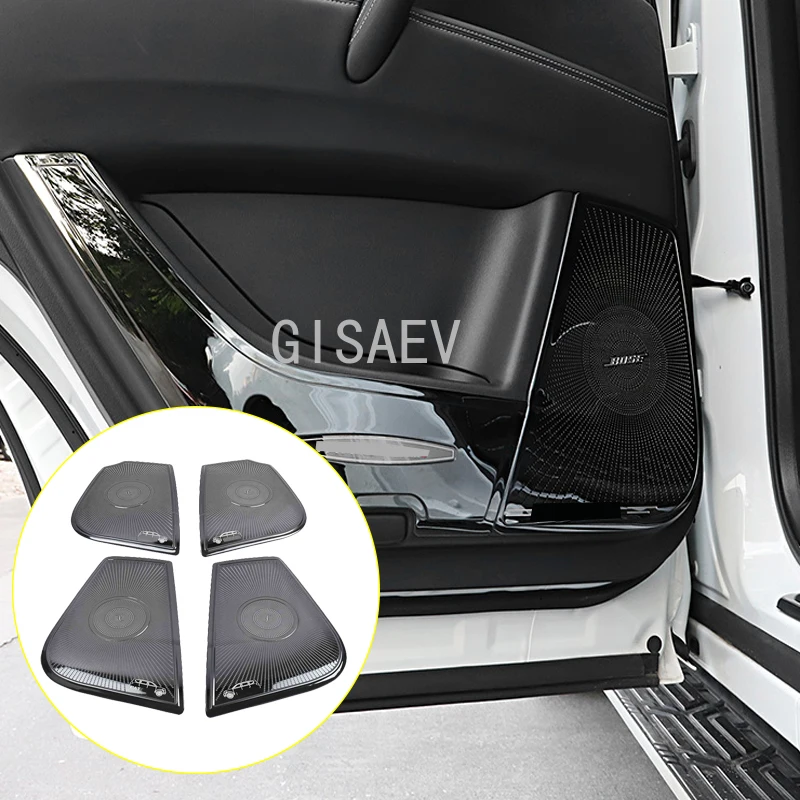 

For 2016-2019 Nissan Patrol Y62 Armada stainless steel silver car door speaker stereo audio ring cover sound frame decoration