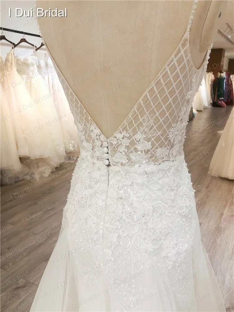 High Quality Boho Wedding Dress Spaghetti Strap Light Weight Low Back Bridal Gown Factory Custom Made