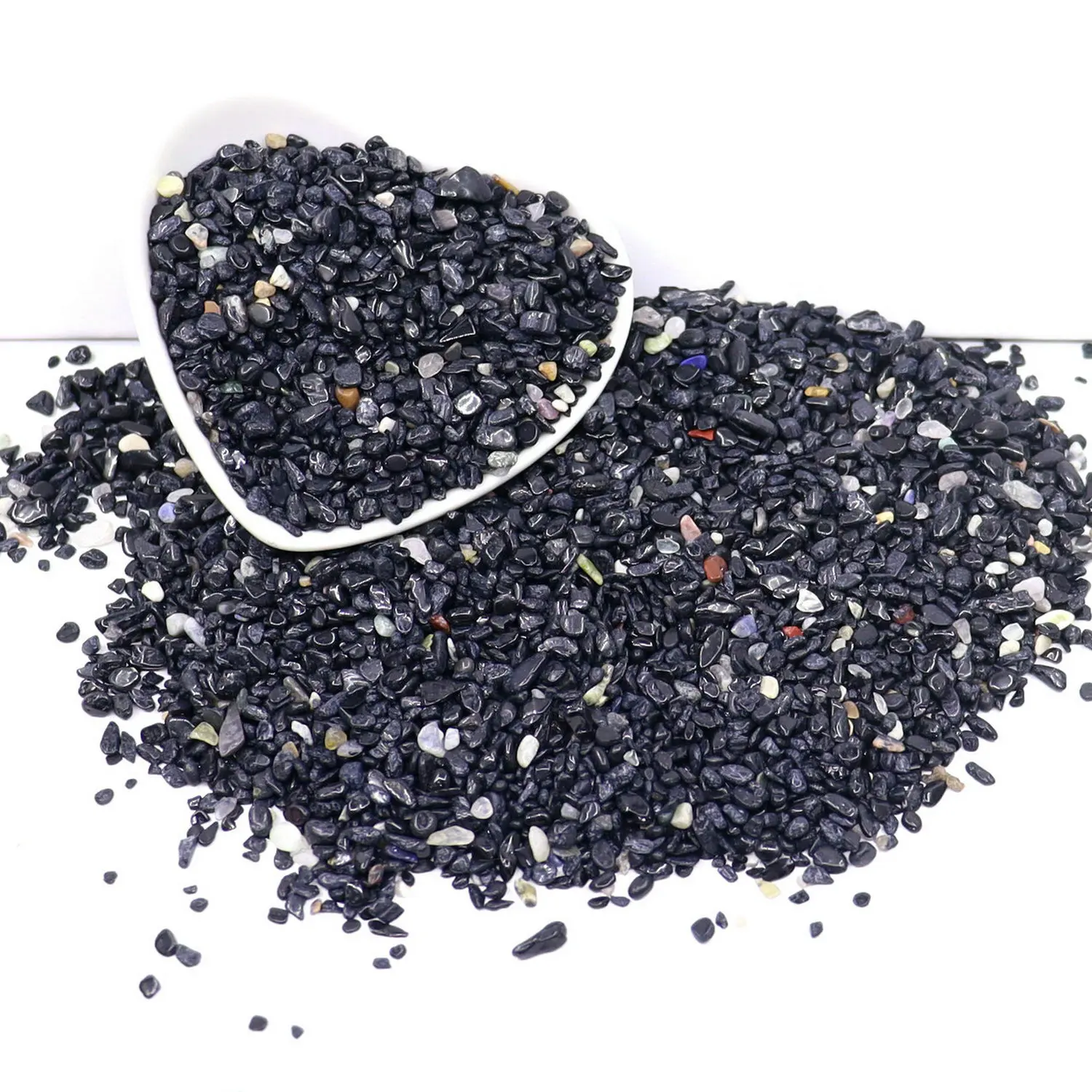 3-5 мм 200 г натуральный черный турмалин хрустальные камни гравий полированный