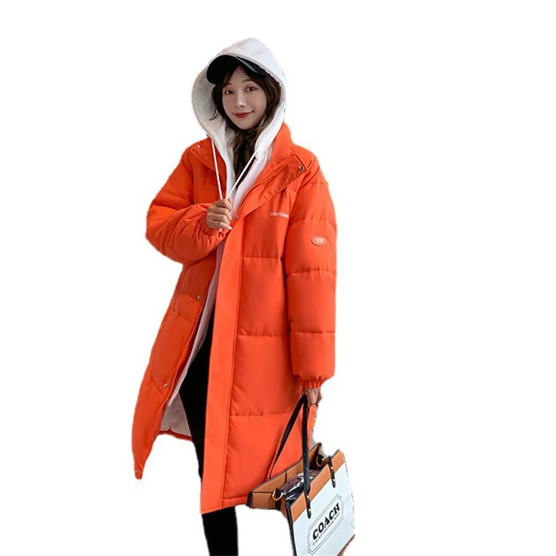 

Куртка на хлопковой подкладке, женская, зимняя, 2021, стильная, в Корейском стиле, для студентов, однотонная, с капюшоном, M358, пальто с карманами...