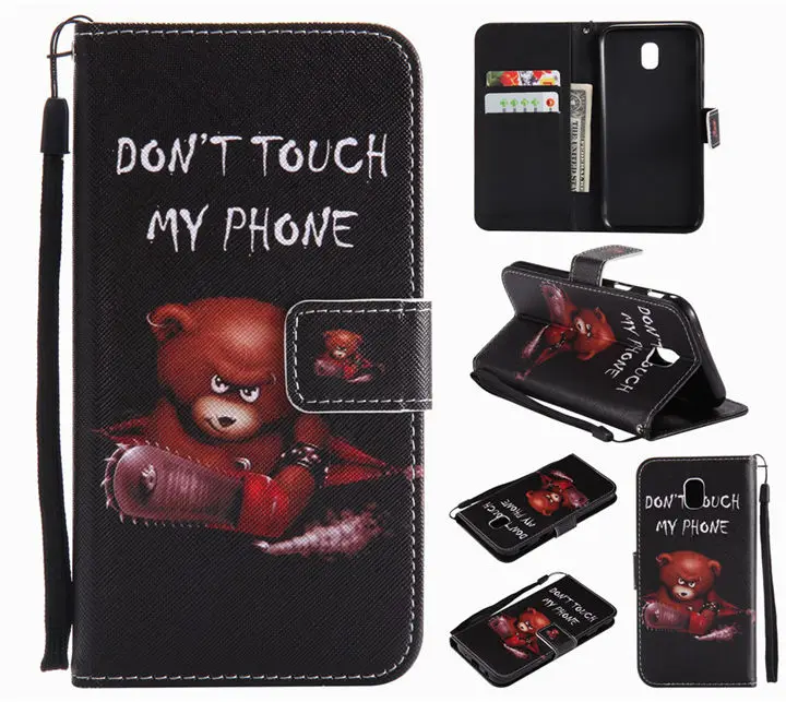 Bear Милый кожаный чехол с откидной крышкой для Funda samsung Galaxy S8 Plus S7 S6 Edge J3 J5 j7 чехол для девочек с медведем и леопардовым принтом чехол-кошелек P06F - Цвет: Bear