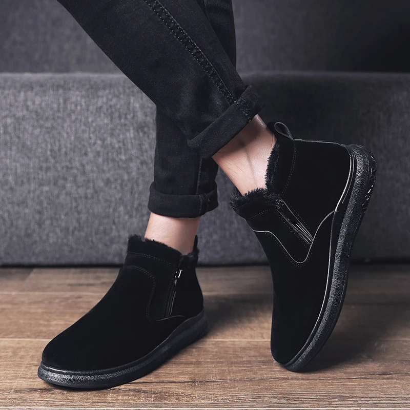 Новинка модные мужские ботинки коллекция 2019 года Мужская зимняя обувь зимние на