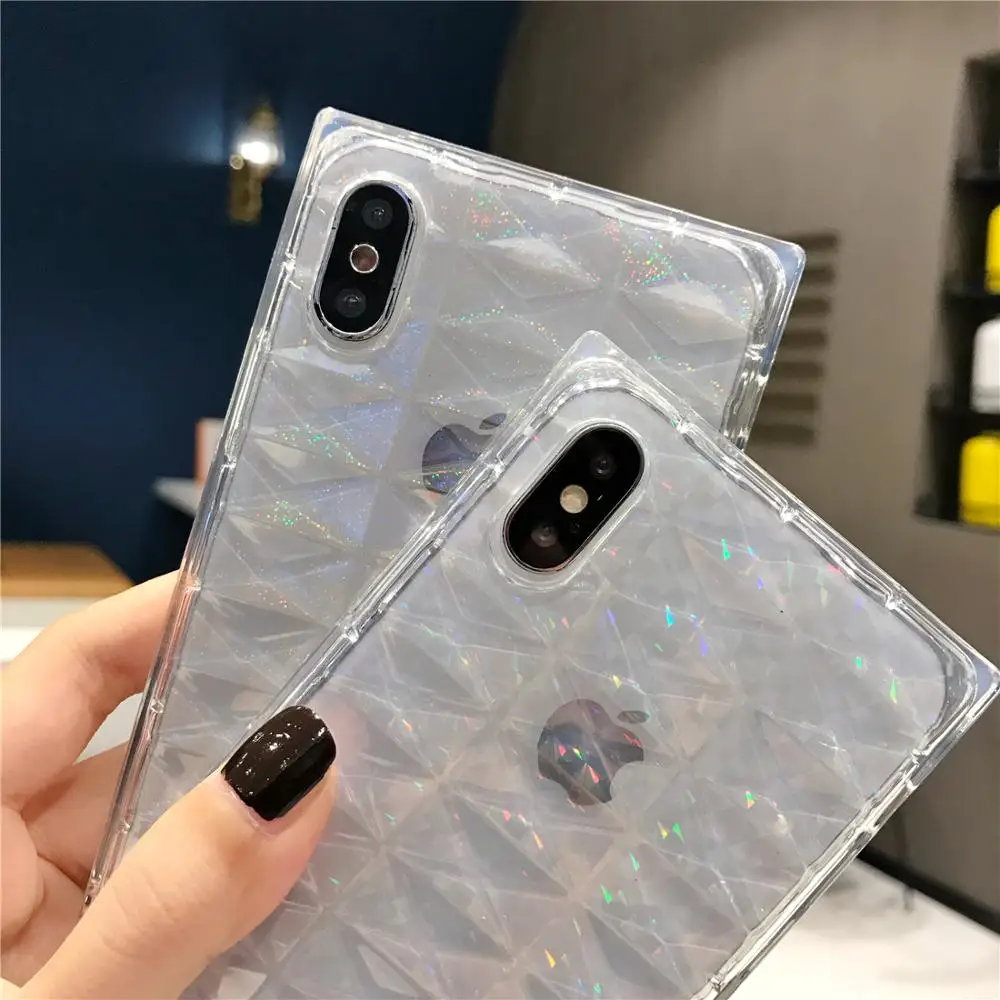 3D Laser Gradient Shockproof Silicone Phone Case For iPhone X XR XS Max 8 7 6 6S Plus Transparent Soft TPU Protection Back Cover |