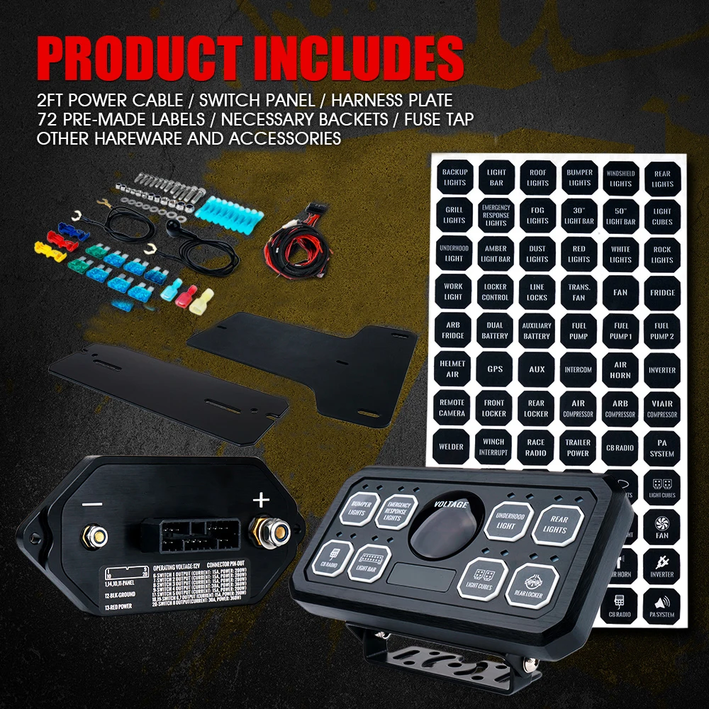 Goede Blauw Licht 8-Schakelaar Controle Systeem Led Touch Screen Bedieningspaneel, Geschikt Voor Utv-Politie Patrouillewagen-Ambulance