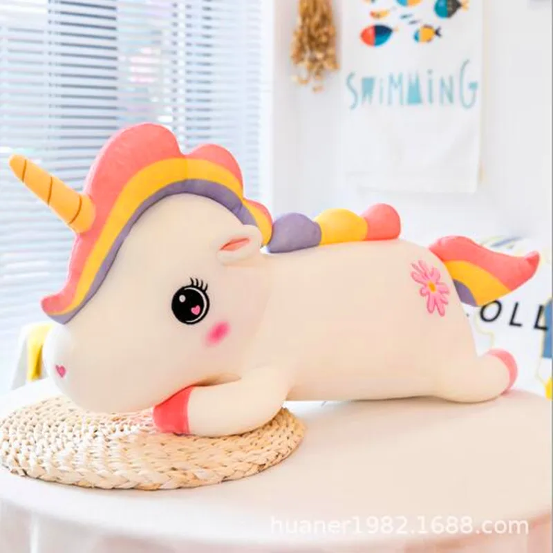 

Cartoon stuffed rainbow horse animal soft unicorn plush doll unicorn toy sleep pillow home decoration
