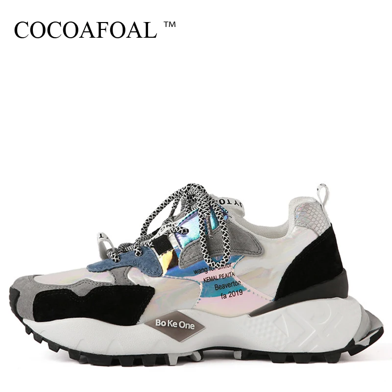 Женские кроссовки COCOAFOAL трендовая обувь для папы женская на толстой подошве